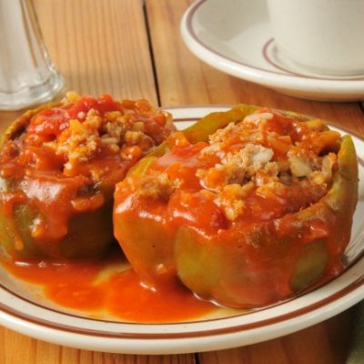 **Slow Cooker Stuffed Green Peppers