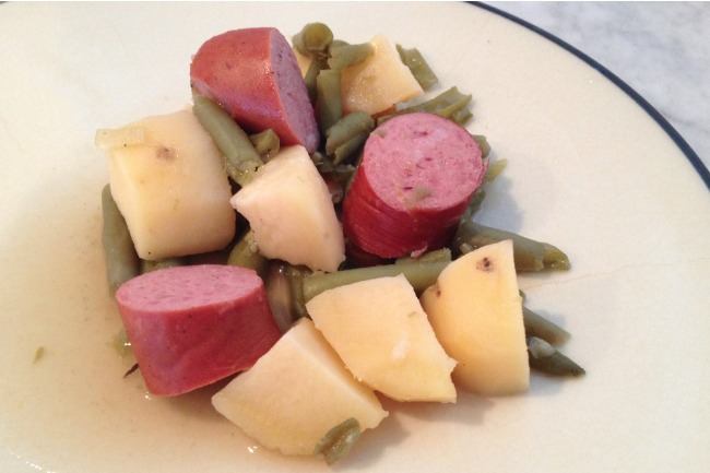 **Slow Cooker Sausage Potato and Green Beans