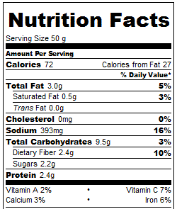 Crock Pot Gingery Chickpeas in Tomato Sauce Nutrition