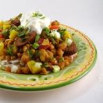 Slow Cooker Southwestern Sausage and Hominy Stew