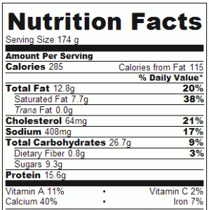 Crock Pot Macaroni and Cheese - Nutrition