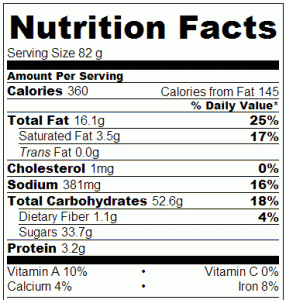 Crock Pot Apple Caramel Pie - Nutrition