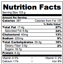 5-Layer Brownies Nutrition