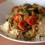 Slow Cooker Curried Vegetables over Couscus