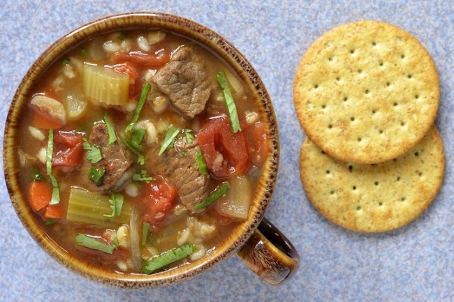**Slow Cooker Beef and Barley Soup