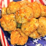 ** Slow Cooker Red, White, Bleu Meatballs