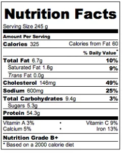 Island Chicken Nutritional Info